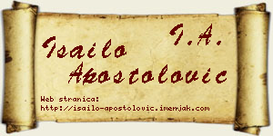 Isailo Apostolović vizit kartica
